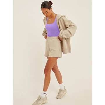 OQQ Women's 3 Piece Tank Tops Ribbed Seamless Workout Exercise Shirts 2025 Summer Basic Camis Black Coffee Lavender