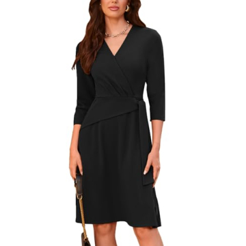 GRACE KARIN Women's Cocktail Dress - Elegant V-Neck with Sleeves