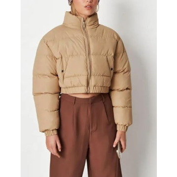 Buy Flygo Women's Cropped Puffer Jacket for Style