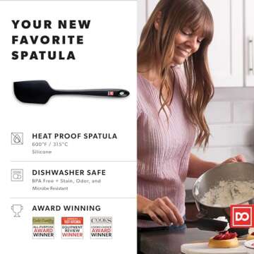 DI ORO Silicone Spatula - 600°F Heat-Resistant Rubber Kitchen Spatula for Baking, Scraping, & Mixin...