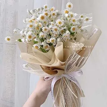 50 Sheets Of Cotton Wrapping Flower Paper Non-Woven Floral Wrapping Paper Waterproof Pleated Withdrawable Flower Bouquet Lining Paper Flower Shop Supplies Floral Gift Packaging Materials (Naked color)