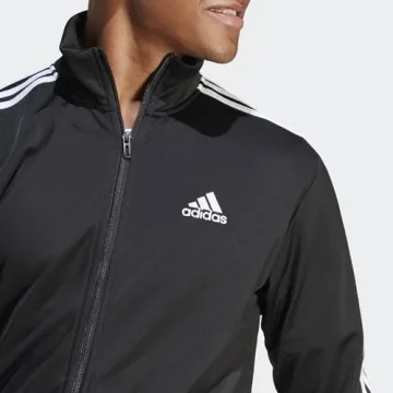 adidas Men's 3-Stripes Tricot Track Suit in Black