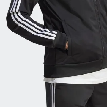 adidas Men's 3-Stripes Tricot Track Suit in Black