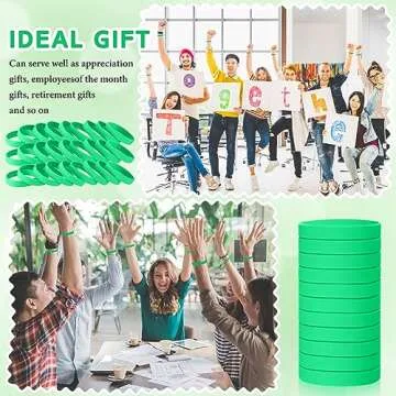 Liliful 100 Pcs Silicone Rubber Wristbands Rubber Wristband Bracelet Bands for Silicone Wristbands for Women Men(Green)
