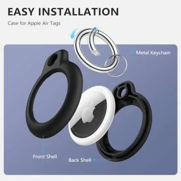 Maledan 4 Pack Airtag Holder Air Tag Case with Keychain, Anti-Scratch PC Airtags Key Chain for Apple...