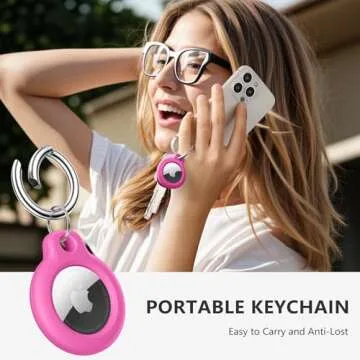 Maledan 4 Pack Airtag Holder Air Tag Case with Keychain, Anti-Scratch PC Airtags Key Chain for Apple Air Tags, Protective Accessories for GPS Item Finder Tracker Cover Bags Keys, Black/Blue/White/Rose