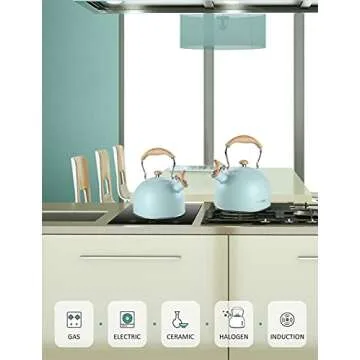 BELANKO 85 OZ Whistling Tea Kettle - Food Grade Stainless Steel