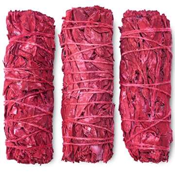 Dragon's Blood Sage Smudge Sticks for Cleansing House, Meditation, Yoga, Negative Energy Cleanse | 4 Inch Dragon Blood Sage Bundles (6)