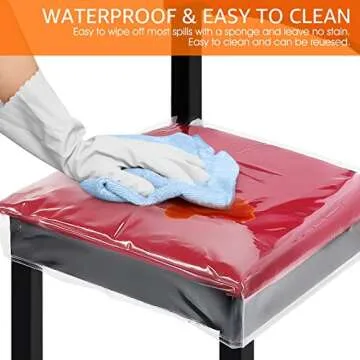 Plastic Dining Chair Protector Waterproof - 4 Pack Clear Vinyl Covers