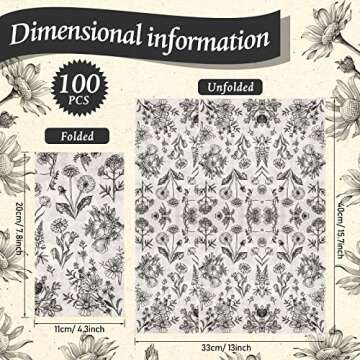 Tatuo Floral Paper Guest Disposable Napkins Black White Vintage Decorative Bathroom Napkins for Spri...