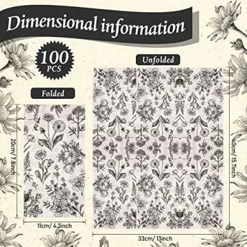 Tatuo Floral Paper Guest Disposable Napkins Black White Vintage Decorative Bathroom Napkins for Spri...