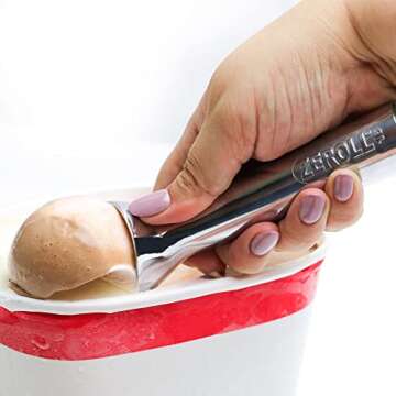 Zeroll Original Ice Cream Scoop with Unique Liquid Filled Heat Conductive Handle Simple One Piece Aluminum Design Easy Release Made in USA, 2.5-Ounce, Silver