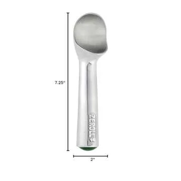 Zeroll Original Ice Cream Scoop with Unique Liquid Filled Heat Conductive Handle Simple One Piece Aluminum Design Easy Release Made in USA, 2.5-Ounce, Silver
