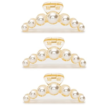 Agirlvct Big Hair Claw Clip Set for Women with Pearls