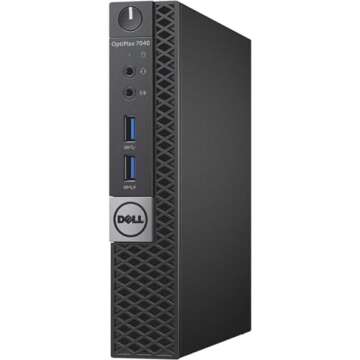 Dell Optiplex 7040 Micro Desktop PC - Intel Core i5, 16GB RAM, 256GB SSD, Wi-Fi, HD