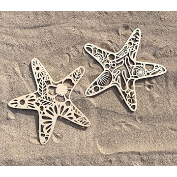 Birsppy Starfish Decor - Wooden Coastal Wall Art