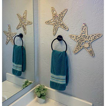 Birsppy Starfish Decor - Wooden Coastal Wall Art