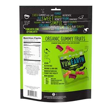YumEarth Organic Halloween Gummy Fruits, 10 Snack Packs Per Bag