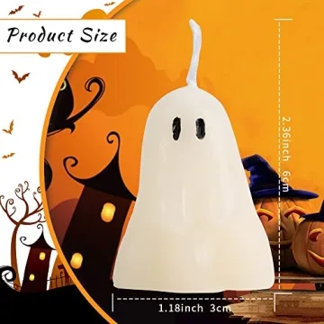 Handmade Halloween Ghost Candles Set - Spooky Soy Wax Decor