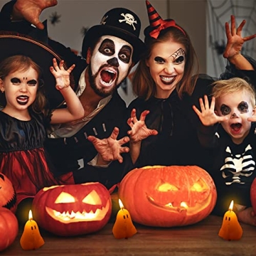 Handmade Halloween Ghost Candles Set - Spooky Soy Wax Decor