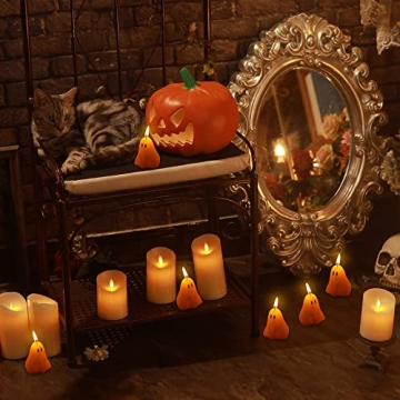 Handmade Halloween Ghost Candles Set - Spooky Soy Wax Decor