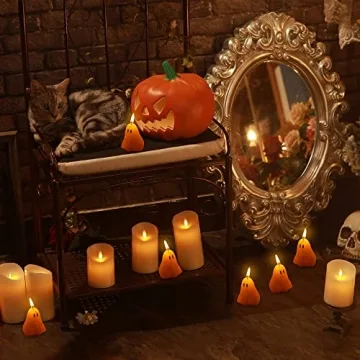 Handmade Halloween Ghost Candles Set - Spooky Soy Wax Decor