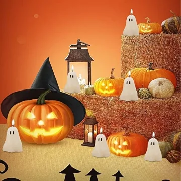 Handmade Halloween Ghost Candles Set - Spooky Soy Wax Decor
