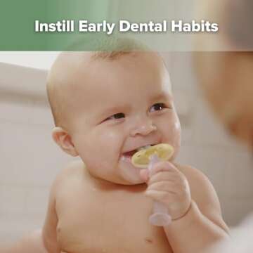 haakaa 360° Baby Toothbrush with Suction Base - Gentle Cleaning for Infant Self-Brushing Training, ...