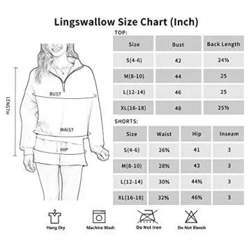 Lingswallow Women's Oversized 2 Piece Lounge Sets - Long Sleeve Zipper and Shorts Fleece Lined Sweatsuits Set Lounge Sets