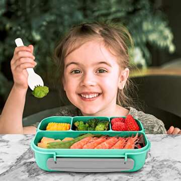 Vensp Adult Lunch Bento Box, lunch Boxes for School, Toddler/Kids/Adults, 1300ml-with 4 Compartments...