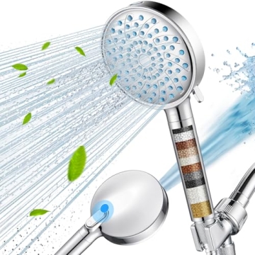 Heemli Filtered Shower Head: Handheld, High Pressure & 7 Spray Modes for Healthy Skin