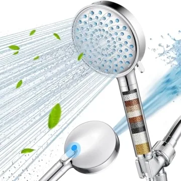 Heemli Filtered Shower Head: Handheld, High Pressure & 7 Spray Modes for Healthy Skin