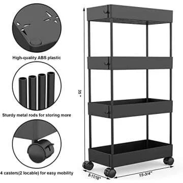 Aojia 4-Tier Under Sink Organizer with Sliding Drawers
