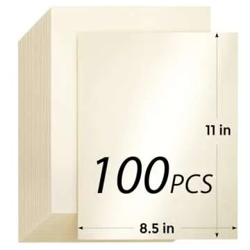 CREGEAR 100 Sheets Cream Shimmer Cardstock 8.5 x 11 Cardstock Paper, 92lb/250gsm Card Stock Printer ...