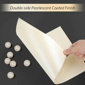 CREGEAR 100 Sheets Cream Shimmer Cardstock 8.5 x 11 Cardstock Paper, 92lb/250gsm Card Stock Printer Paper, Pearlescent Card stock for Invitations, Certificate, Business Cards, DIY Crafts, Cards Making