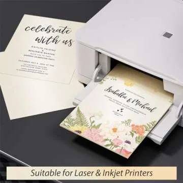 CREGEAR 100 Sheets Cream Shimmer Cardstock 8.5 x 11 Cardstock Paper, 92lb/250gsm Card Stock Printer Paper, Pearlescent Card stock for Invitations, Certificate, Business Cards, DIY Crafts, Cards Making