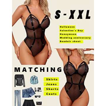 Avidlove Snap Crotch Teddy Lingerie for Women Shape-Shifting Sexy Bodysuit Lingerie Strappy One Piece Lingerie(Black,L)