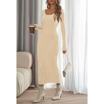 Stylish MEROKEETY Long Sleeve Sweater Dress for Women