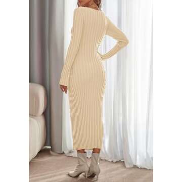 Stylish MEROKEETY Long Sleeve Sweater Dress for Women