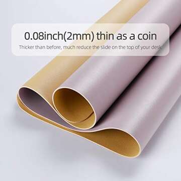 YSAGi Desk Mat, Mouse Pad,Waterproof Desk Pad,Large Mouse pad for Desk, Leather Desk Pad Large for Keyboard and Mouse,Dual-Sided Mouse Mat for Office (23.6" x 13.7", Grayish Lavendar+Cinnamon Buff)