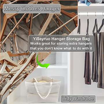 YiSeyruo Hanger Storage Bag for Adult Hanger: Hanger Triangle Bag for Closet Tidier Space Saving Hanger Storage Organizer Holder | Hanger Stacker Hamper for Wardrobes Laundry rooms