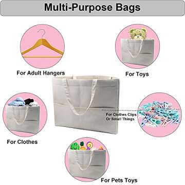 YiSeyruo Hanger Storage Bag for Adult Hanger: Hanger Triangle Bag for Closet Tidier Space Saving Hanger Storage Organizer Holder | Hanger Stacker Hamper for Wardrobes Laundry rooms