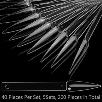 200 Transparent Nail Display Sticks for Art and Practice