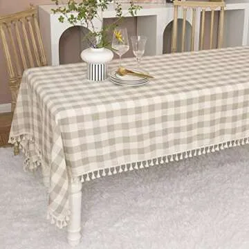 Midsummer Breeze Rustic Checkered Tablecloth - Perfect for Dining