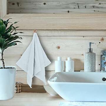 Monogrammed Hand Towel, Personalized Gift, 16 x 30 Inches - Set of 2 - Silver Embroidered Towel - Ex...