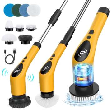 Nuovoware Electric Spin Scrubber,550RPM Cordless Cleaning Brush, Orange