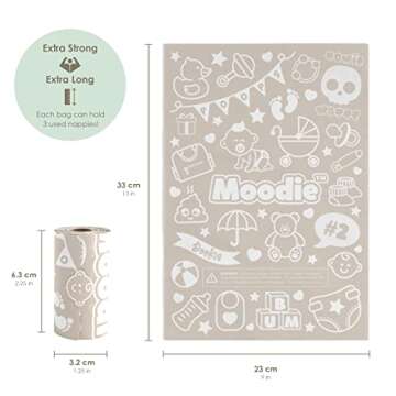 Disposable Diaper Bags (90 BAGS TOTAL) | LAVENDER SCENTED Dirty Diaper Bags Disposable (6 Refill Rol...