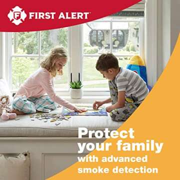 First Alert Photoelectric Smoke Detector | 10 Year Sealed Battery Backup, P1010