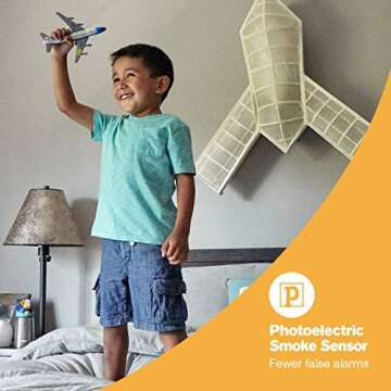 First Alert Photoelectric Smoke Detector | 10 Year Sealed Battery Backup, P1010