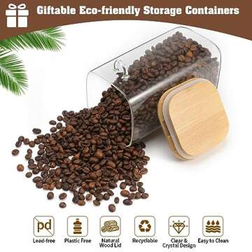 Premium Glass Storage Jar with Bamboo Lid - 40 Oz